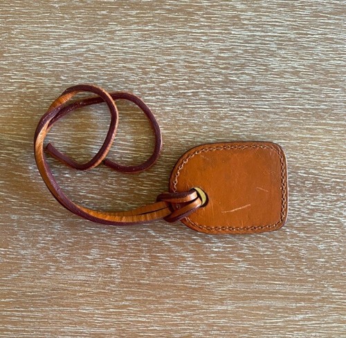 Dooney & Bourke Leather & Brass Logo Bag Tag - Picture 3 of 4