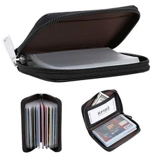 22 card RFID Blocking Mini Leather Wallet Business Case Purse Credit Card Holder