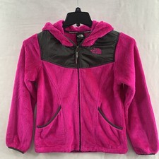 The North Face Girls Youth Fuzzy Fleece Full Zip Jacket Pink Size Large 14/16