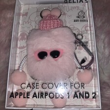 Delias Cute Apple Airpods 1 And 2 Case Pink Cover Anti Lost Keyring And Antishoc