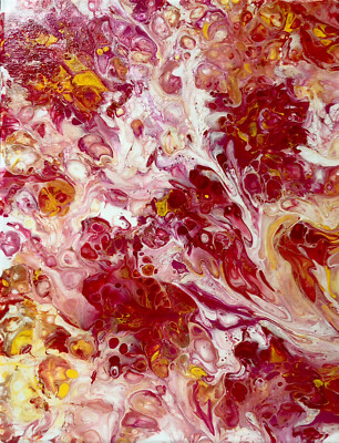 3PC Set (1) 11x14 + (2) 8x10 Original Acrylic Fluid Paint Pouring Art On Canvas