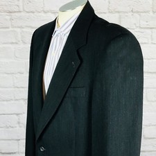 Fierte Made In Italy Black 100 Wool Blazer, 2 Button Men's Size 40 Regular
