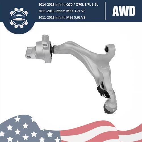 Front Right Lower Control Arm for Infiniti M37 M56 Q70 Q70L 3.7L 5.6L Gas AWD - Picture 2 of 6