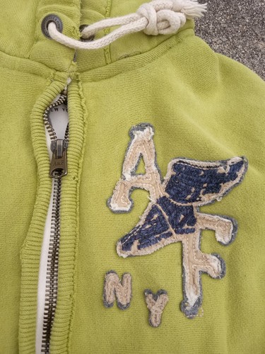 Vintage Abercrombie & Fitch Muscle Size medium Green Sweatshirt Jacket Hoodie  - Picture 2 of 5