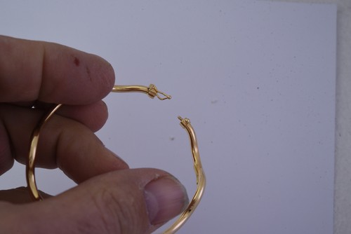 18ct Gold Hinged Bangle/Bracelet - 2 Piece Fancy Wave Tube Style 5g 750/18k - Imagen 17 de 20