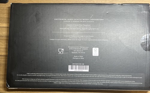 Uncommon James Acacia Wood Cheeseboard. Nib. Sealed - Picture 3 of 6