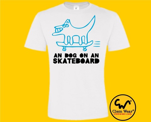 T-shirt AN DOG ON AN SKATEBOARD Rik Mayall fondo divertente commercio equo e solidale - Foto 6 di 26