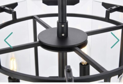 Elegant Lighting Monaco 4 Light 17'' Black Pendant Ceiling Light, *FRAME ONLY*