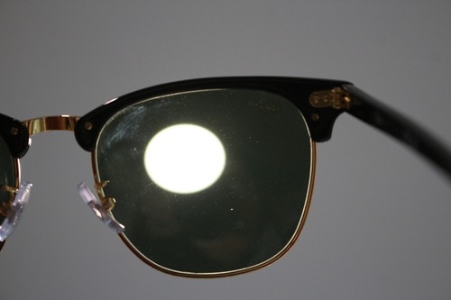 RAY BAN RB3016F W0365 clubmaster Black on Arista Sunglasses - Picture 7 of 8