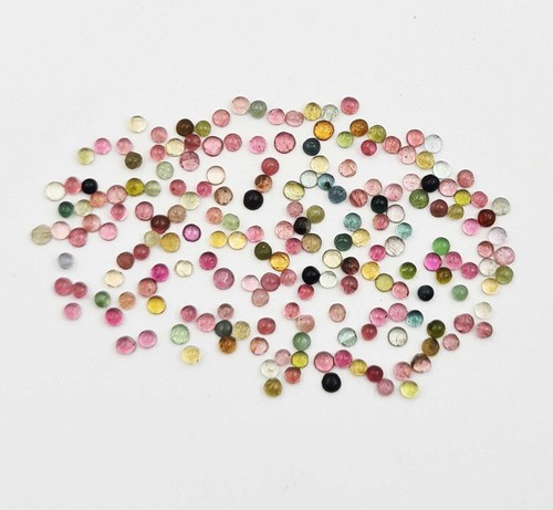 Natural Multi Tourmaline Round Cabochon Loose Gemstone Lot 100 Pcs 1.50 MM - Picture 5 of 6