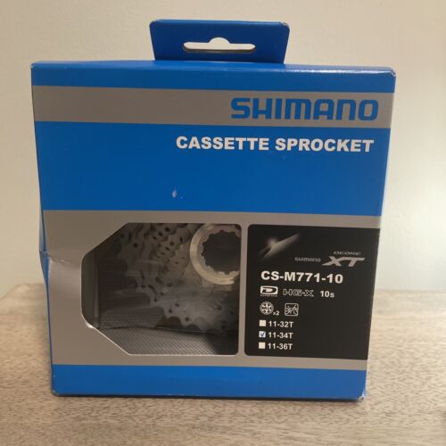Shimano XT CS-M771-10 MTB Bike Cassette 11-34T 10 Speed Silver New In Box