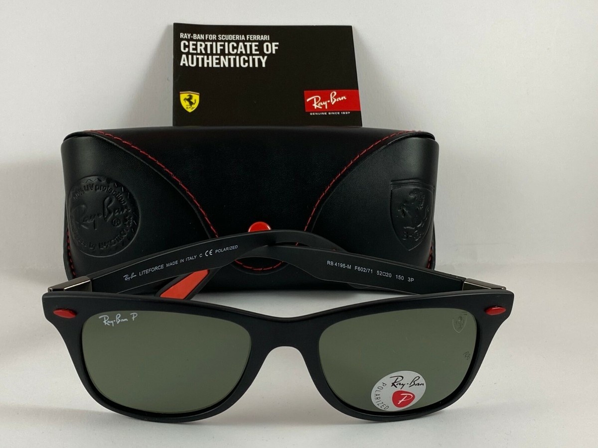 NEW RAY BAN RB4195M S607 Ferrari Sunglasses Black Grey NEW RAY BAN RB4195M S607 Ferrari Sunglasses Black Grey