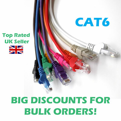 CAT6 RJ45 Ethernet Kabel Netzwerk LAN Patchkabel Fast Speed Router zu PC NEU Posten
