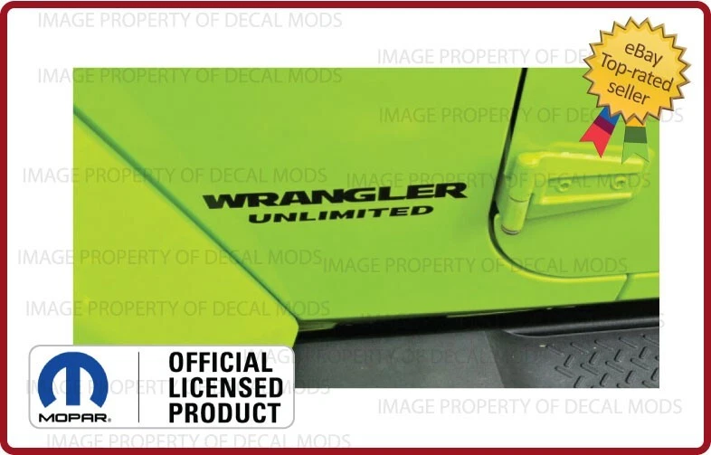 Juego 07-18 Jeep WRANGLER UNLIMITED logotipo guardabarros JK calcomanías laterales negro brillante SJ3Y4 Foto 2 de 3