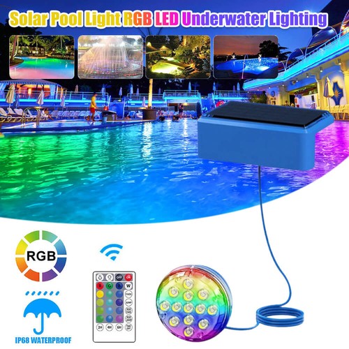 1/4x RGB LED Poolbeleuchtung Solarbetrieben Unterwasser Licht Leuchte Pool Lampe - Bild 19 von 23
