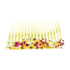 Hair Comb Austrian Rhinestone Crystal Hairpin Bridal Wedding Gold Pink 1-12