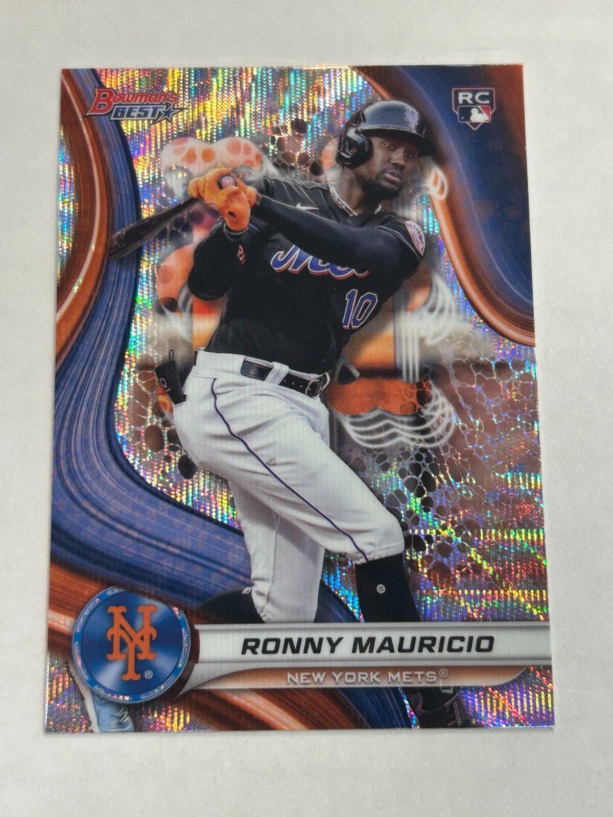 2024 BOWMAN'S BEST RONNY MAURICIO #41 SILVER WAVE REFRACTOR ROOKIE METS SP