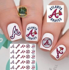 Atlanta Braves Baseball Waterslide Nail Art Decals Set Of 50  Instructions