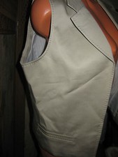 Women's CHICO'S Open Front Khaki Lined Vest Pockets Sz 2 Medium