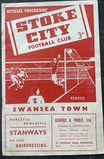 Stoke City v Swansea Town 13th November 1954