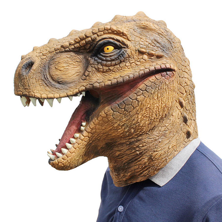 Funny Halloween Mask Cosplay Dinosaur World Head Full Face Costume Party Props | eBay