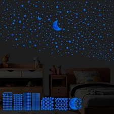 561pcs Glow in The Dark Stars Half Moon Wall Decals for Ceiling Living Room K...