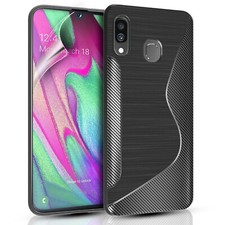 CARBON SILICONE GEL PHONE CASE COVER & FREE SCREEN PROTECTOR FOR VARIOUS PHONES