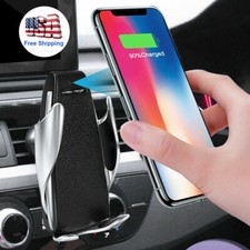 Wireless Automatic Clamping Smart Sensor Car Phone Holder Fast Charger Mount New