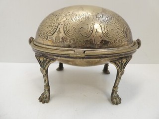 WM&S BEAVER STAMP EPNS ROLL TOP SILVER PLATED BUTTER DISH SERVING DISH