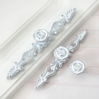 White Chic Rose Flower Handles Dresser Knob Drawer Pull Kitchen Cabinet Handle