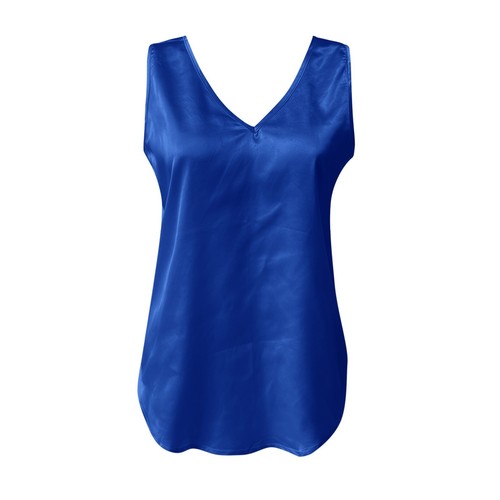 Tank Tops For Women, V Neck Silk Summer Satin Sleeveless Blouse Basic Camisole - Picture 12 of 31