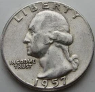 1957 Washington Silver Quarter - Type B Rev. FS-901 - XF- (VF+++)