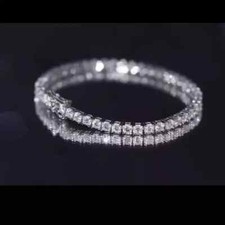 7Ct Round Cut Lab Created Diamond 14k White Gold Plated Women's Tennis Bracelet
