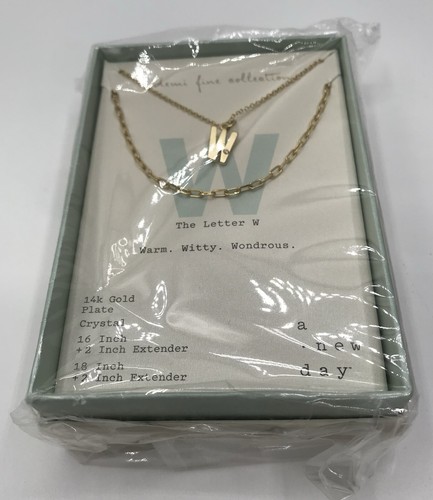 A New Day Women's Necklace 14k Gold Plated Monogram Letter W - Gifts for Her - 第 1/5 張圖片