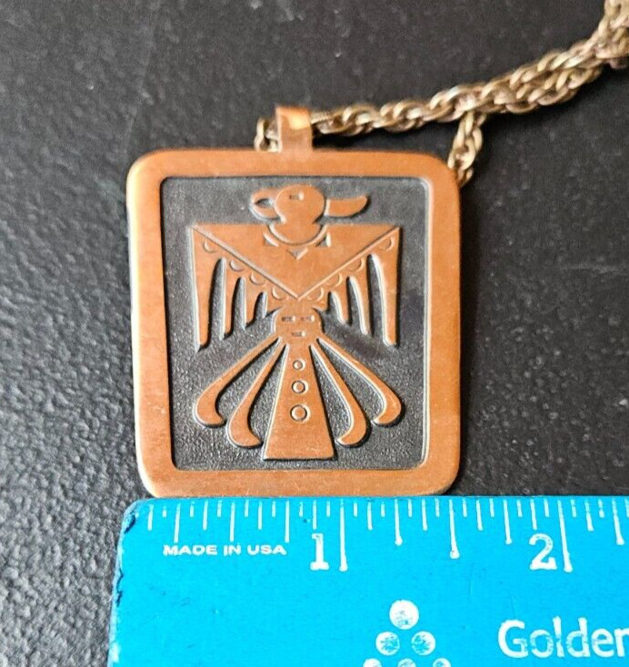 SOLID COPPER, NATIVE AMERICAN THUNDERBIRD PENDANT… - image 6
