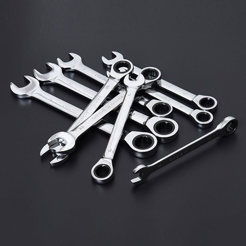 6mm-16mm Ratcheting Wrench Combination Spanner Tool Set Metric Flexible Head Kit - Picture 9 of 32