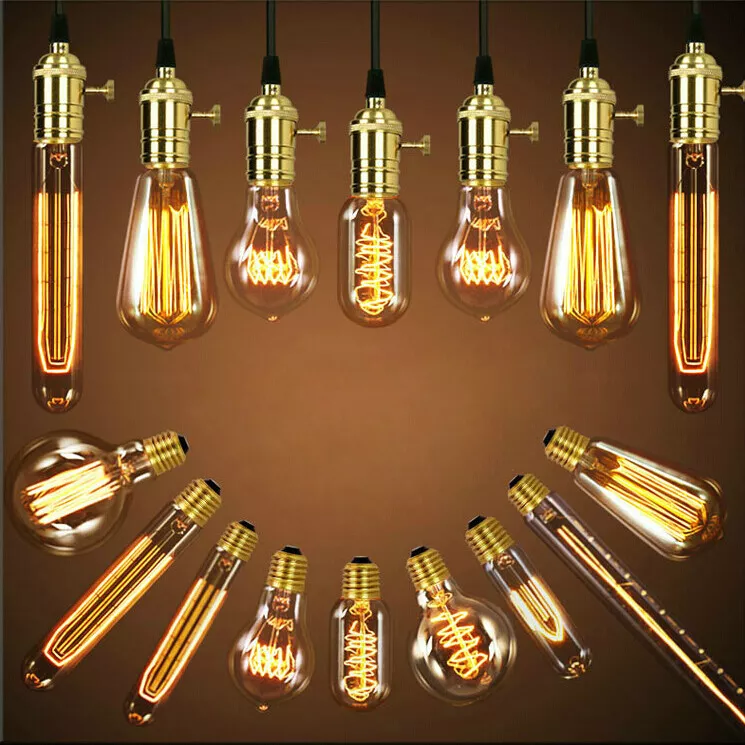 E27 Or B22 Dimmable Lamp Spiral Filament Edison Light Squirrel Cage Bulbs 40W UK