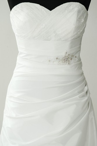 Très Chic Brautkleid 'JK1605' Taft Spitze A-Linie creme ivory - Gr. 36/38 - Bild 3 von 3