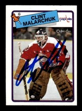 CLINT MALARCHUK SIGNED 1988-89 O-PEE-CHEE #25 WASHINGTON CAPITALS ON-CARD AUTO