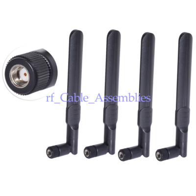 Dual Band WiFi MIMO RP-SMA Male Antenna (4-Pack)for WiFi Adapter Security Camera