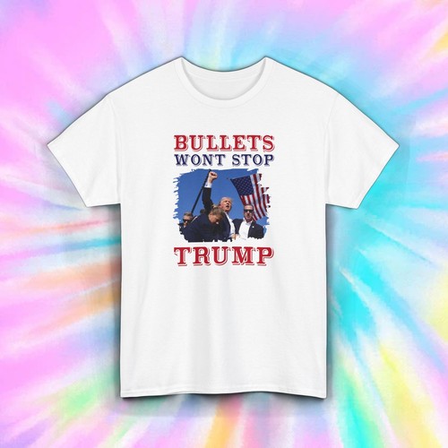Camiseta Trump 2024 Bullets Won't Stop | Diseño Bandera Patriótica Americana | S-5XL - Imagen 3 de 6