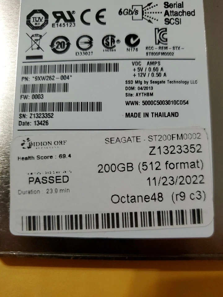 SEAGATE PULSAR.2 200GB 6Gb/s 2.5" SAS MLC SSD ST200FM0002 DELL POWEREDGE - Image 2 of 4
