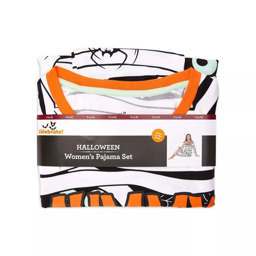 Way To Celebrate Halloween Womens Mummy Glow In The Dark Pajamas S M L 3XL - Picture 3 of 4