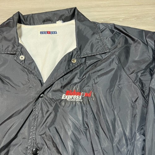 Vintage Satin Jacket Mens Extra Large Black Richmond Virginia Courier 90s - Picture 2 of 6