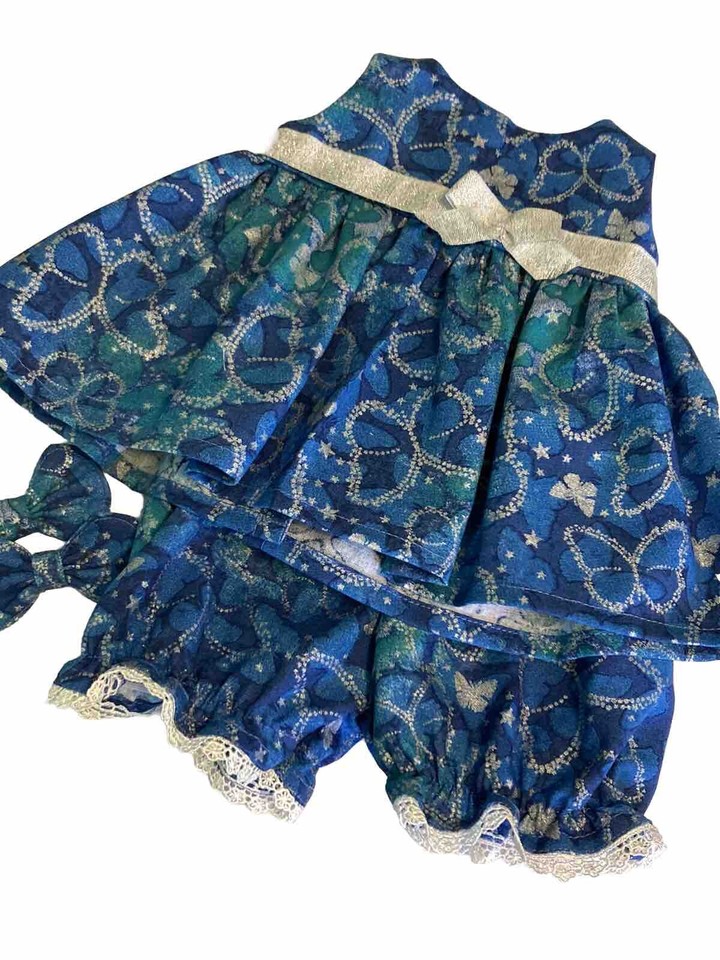 Handmade Cabbage Patch Kids Dress And Panties , Hair Bows Fits 16” 18