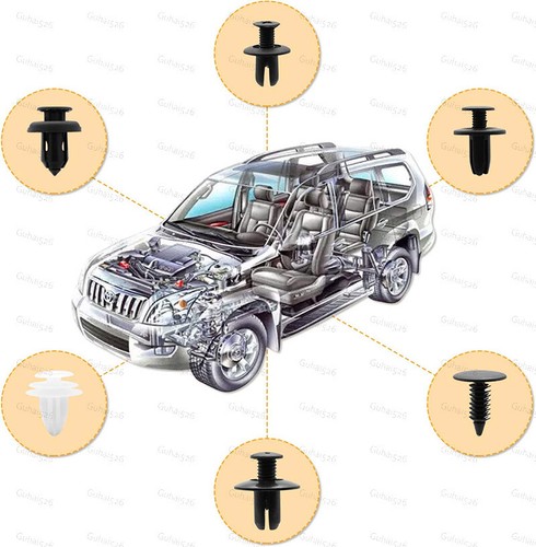 100 piezas clips de sujeción de plástico para carrocería de automóvil pasador de empuje guardabarros parachoques - Imagen 6 de 14