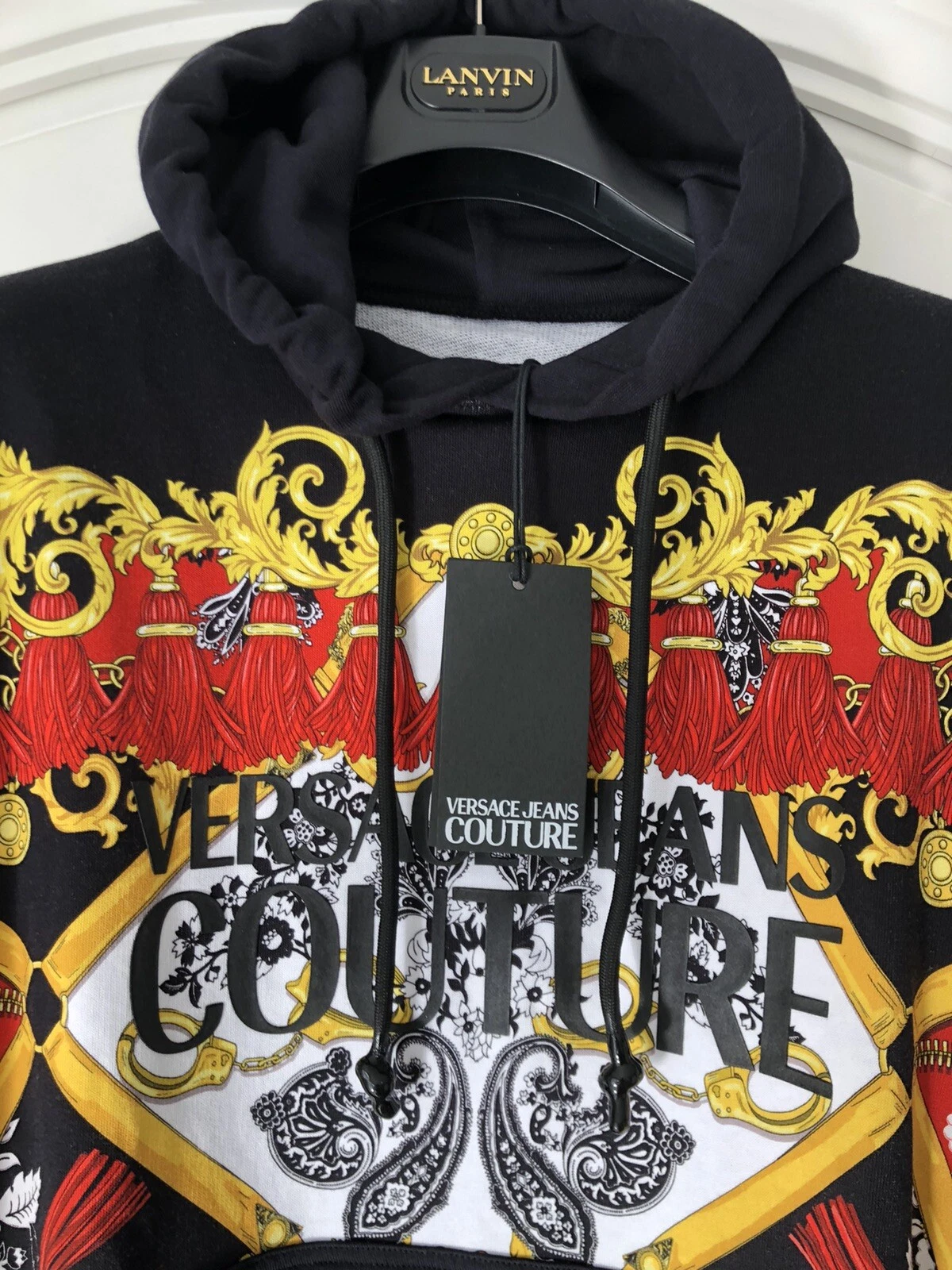 Felpa con cappuccio VERSACE JEANS COUTURE stampa barocca multicolore taglia M