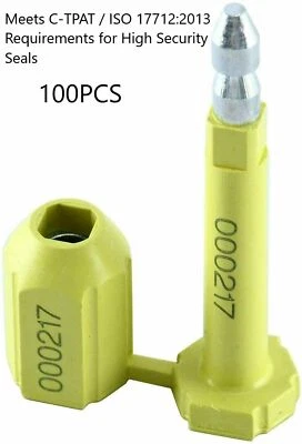 AMARINE MADE 100PCS Security Bolt Seal with Print Progressive Numbering for Cargo Containers