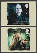 Harry Potter-Dumbledore & Voldemort Royal Mail postcards (set of 2)  2011 - MINT