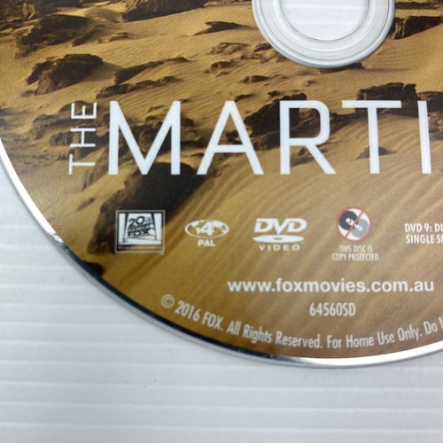The Martian DVD 2015 Sci-Fi PAL Reg 4 Matt Damon Jessica Chastain *Disc Only* - Picture 4 of 6